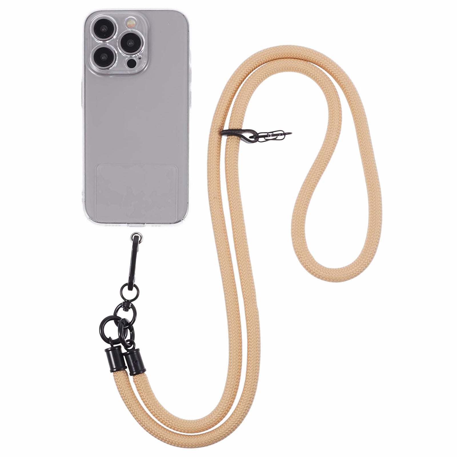 Style A Solid Color Phone Strap 10mm Crossbody Nylon Phone Charm with Clear Patch Style A Solid Color Phone Strap 10mm Crossbody Nylon Phone Charm with Clear Patch